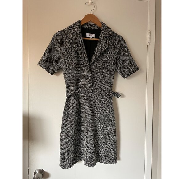 retro & other stories tweed belted mini dress never worn size 0 - Picture 2 of 4